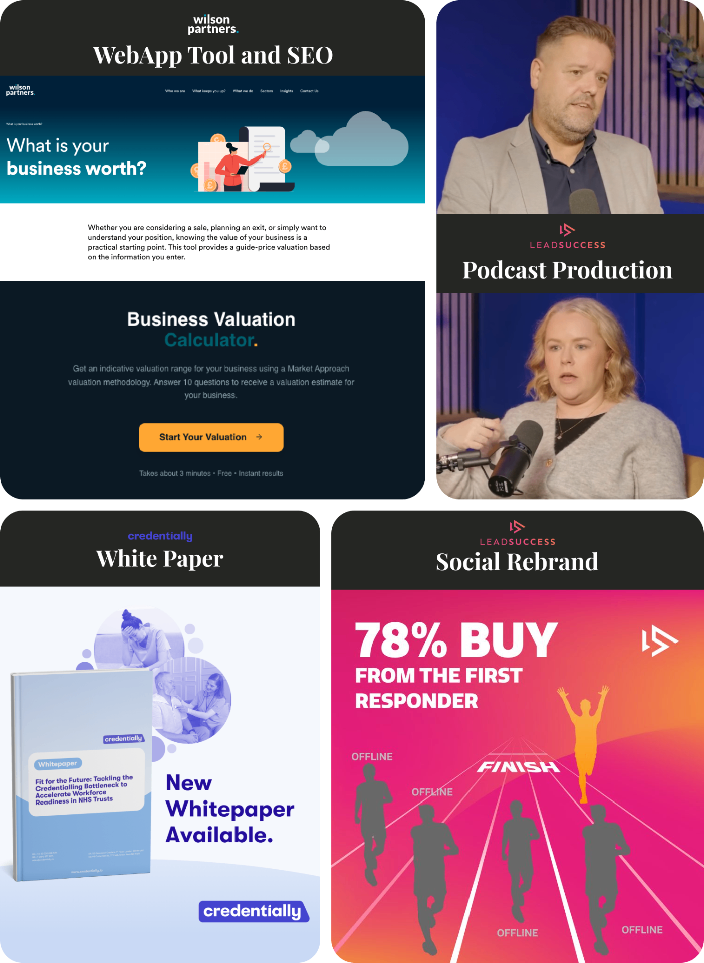 B2B content marketing strategy illustration showing blog posts, SEO analytics, and content documents